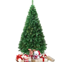 COSTWAY Sapin Et Accessoire^ Sapin De Noël Artificiel Pour Décoration De Noël Materiau Pvc Avec Pied En Metal 180Cm