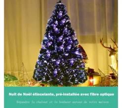 COSTWAY Sapin Et Accessoire^ Sapin De Noël Artificiel Lumieres Led 90 Cm Arbre De Noël Avec Pied En Plastique Materiau Pvc