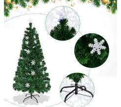 COSTWAY Sapin Et Accessoire^ Sapin De Noël Artificiel Led 180 Cm Avec Lumieres Led