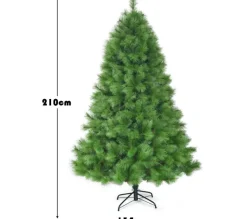 COSTWAY Sapin Et Accessoire^ Sapin De Noël Artificiel 210 Cm Avec 808 Branches Et Support En Fer Sapin De Noël Artificiel