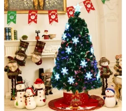 COSTWAY Sapin Et Accessoire^ Sapin De Noël Artificiel Led 150 Cm Avec Lumieres Led