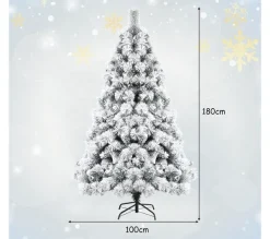 COSTWAY Sapin Et Accessoire^ Sapin De Noël Artificiel De 180 Cm Articule Avec 568 Rameaux En Pvc Aiguilles De Pin Pietement Metal