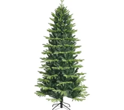 COSTWAY Sapin Et Accessoire^ Sapin De Noël Artificiel 180 Cm 1462 Rameaux En Pe Et Pvc Ignifuges Pietement Metallique Forme De Cr