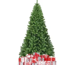 COSTWAY Sapin Et Accessoire^ Sapin De Noël Artificiel 225Cm, Aiguilles En Pvc Avec 1346 Branches Pied Metallique Solide