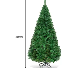 COSTWAY Sapin Et Accessoire^ Sapin De Noël Artificiel Pour Décoration De Noël Materiau Pvc Avec Pied En Metal 210Cm
