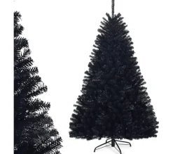 COSTWAY Sapin Et Accessoire^ Sapin De Noël Artificiel 225Cm Aiguilles En Pvc Avec Support En Metal Pliable 1258 Pointes De Branch