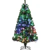 COSTWAY Sapin Et Accessoire^ Sapin De Noël Artificiel 180 Cm En Fibre Optique Brillantes En Epicea 617 Embouts De Branche En Pvc
