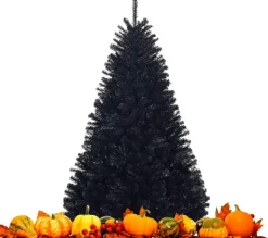 COSTWAY Sapin Et Accessoire^ Sapin De Noël Artificiel 180 Cm Avec 1036 Branches Aiguilles En Pvc Avec Support En Metal Pliable