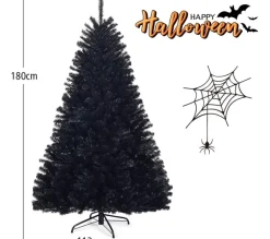 COSTWAY Sapin Et Accessoire^ Sapin De Noël Artificiel 180 Cm Avec 1036 Branches Aiguilles En Pvc Avec Support En Metal Pliable