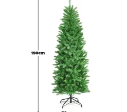 COSTWAY Sapin Et Accessoire^ Sapin De Noël Artificiel 180 Cm Avec Lumieres Blanc Chaud 743 Branches,Support En Fer Robuste,Instal