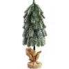 COSTWAY Sapin Et Accessoire^ Sapin De Noël Artificiel De Table 49 Cm Miniature Avec Branches En Pe Couvert De Neige Support