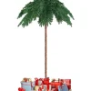 COSTWAY Sapin Et Accessoire^ Sapin De Noël Artificiel De 180 Cm, Palmier De Noël Pre-Illumine Avec 250 Lumieres Led Blanc Chaud