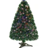 COSTWAY Sapin Et Accessoire^ Sapin De Noël Artificiel Lumieres Led 150 Cm Arbre De Noël Avec Pied En Plastique Materiau Pvc