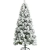COSTWAY Sapin Et Accessoire^ Sapin De Noël Enneige Artificiel De 180 Cm Longiforme 570 Rameaux En Pvc Aspect Authentique Support