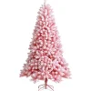 COSTWAY Sapin Et Accessoire^ Sapin De Noël Floque Artificiel 180 Cm Avec 920 Rameaux Pvc Support Metallique Pliable Couleur