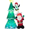Best COSTWAY Sapin De Noël Gonflable De 266 Cm Avec Pere Noël, Pingouin, Décoration De Fete De Vacances