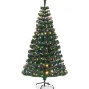 COSTWAY Sapin Et Accessoire^ Sapin De Noël Led 150 Cm Avec 180 Lumieres 8 Modes D Lluminations Fibre Optique Pre-Eclaire