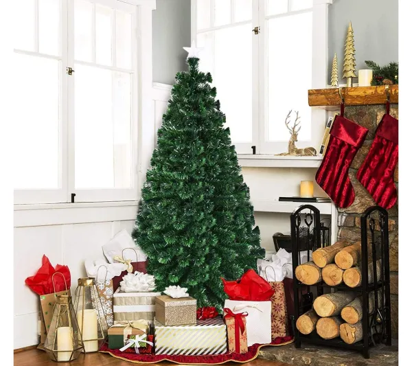 COSTWAY Sapin Et Accessoire^ Sapin De Noël/Arbre De Noël Led 150 Cm Artificiel Sapin Clairage Multicolore