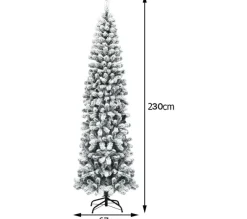 COSTWAY Sapin Et Accessoire^ Sapin De Noël/Arbre De Noël Artificiel Flocons De Neige 230 Cm, 641 Branches, Avec Aiguilles