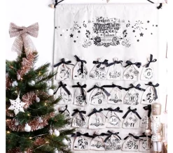 Outlet * Décoration De Noël Calendrier "Hors Piste" 65Cm Blanc