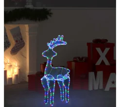 Fashion * Décoration De Noël De Renne Avec Maille 306 Led 60X24X89 Cm