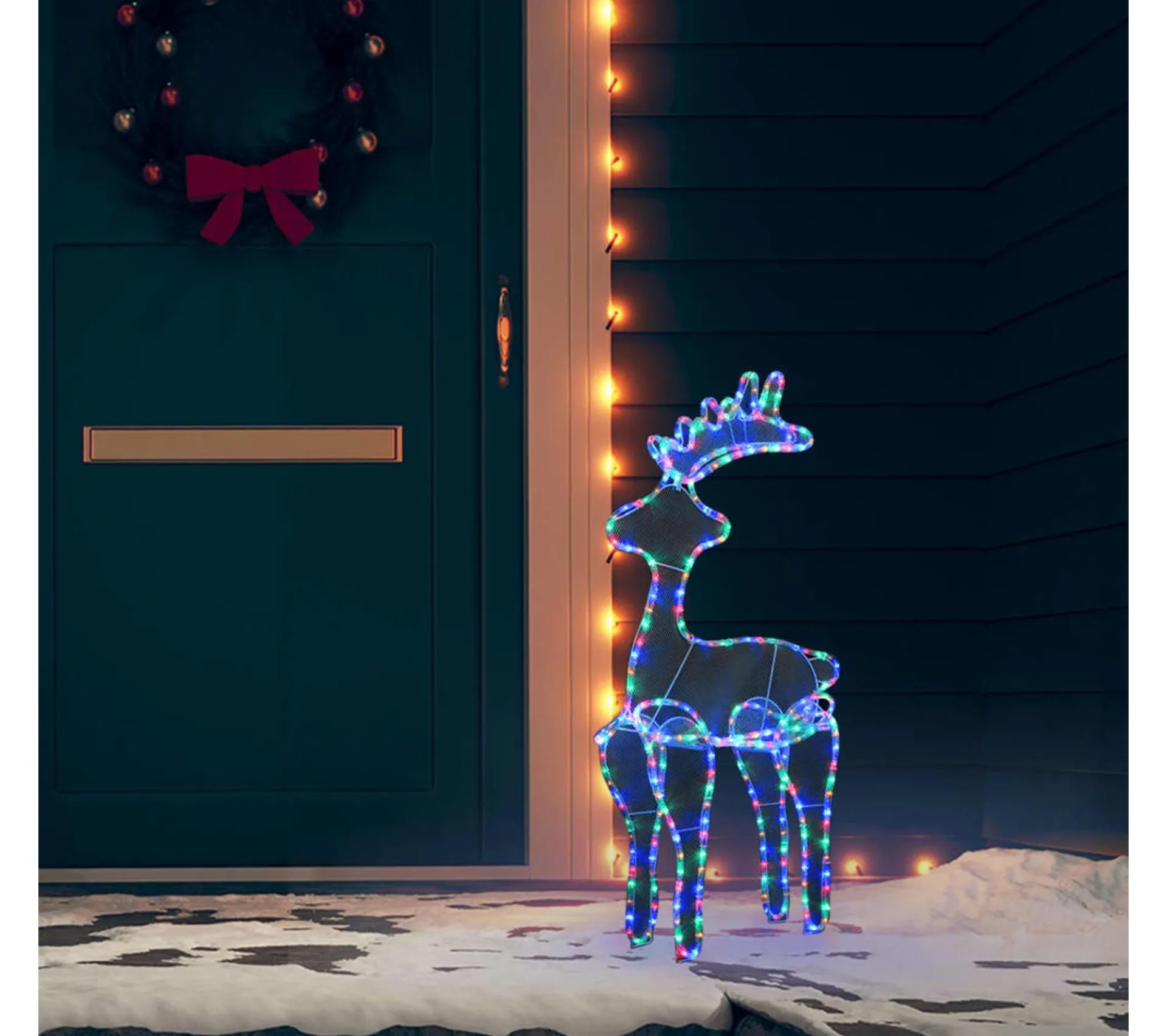 Fashion * Décoration De Noël De Renne Avec Maille 306 Led 60X24X89 Cm