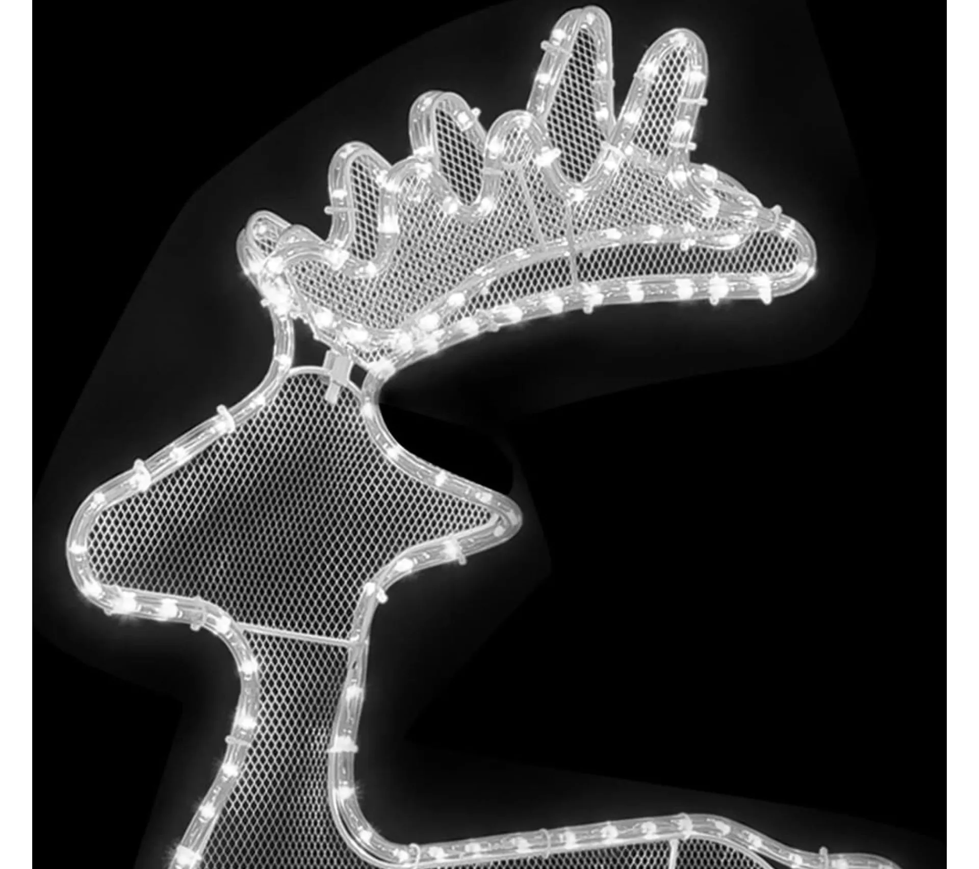 Flash Sale * Décoration De Noël De Renne Avec Maille 306 Led 60X24X89 Cm