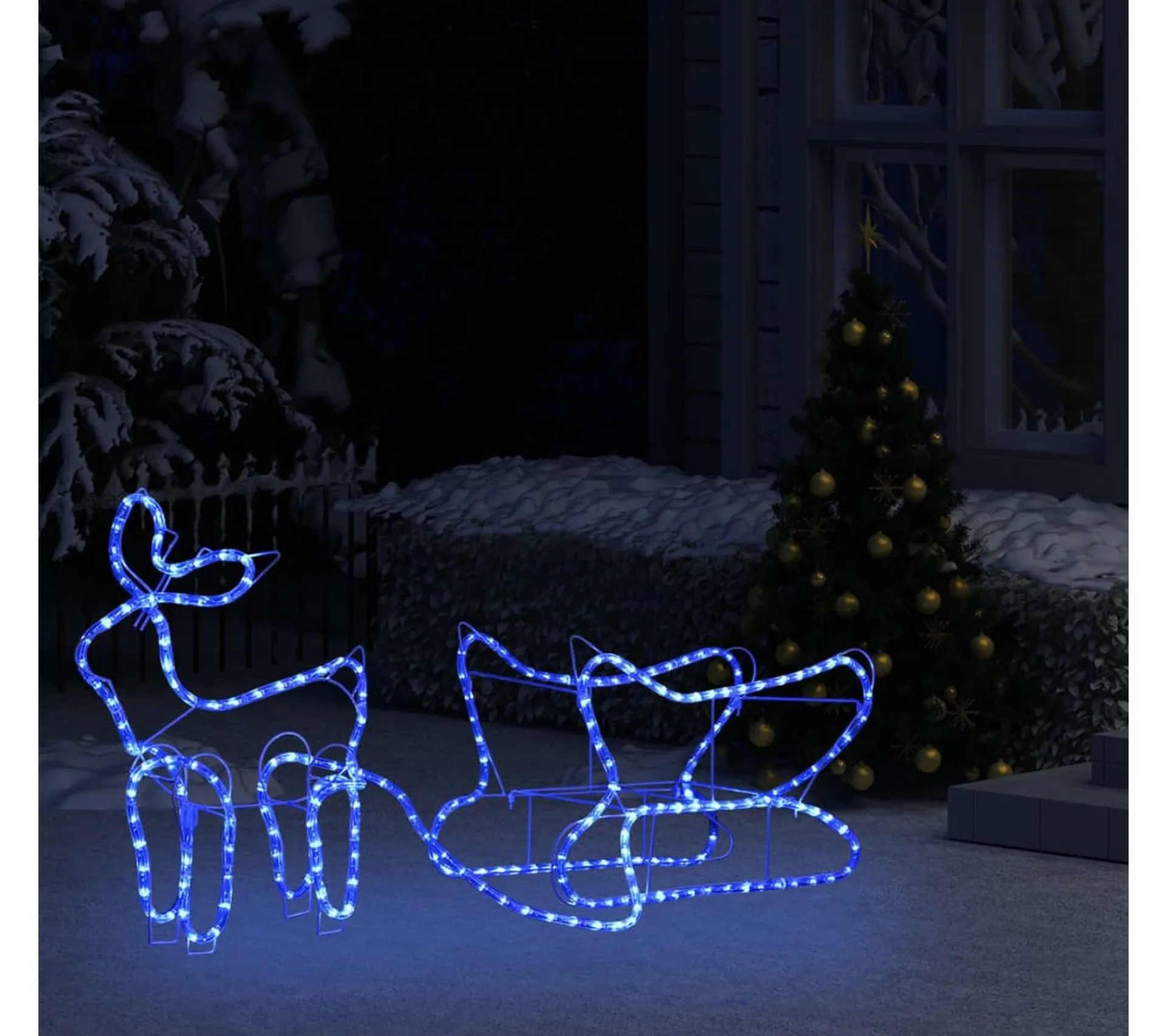 Best Sale * Décoration De Noël D'Exterieur Renne Et Traineau 252 Led