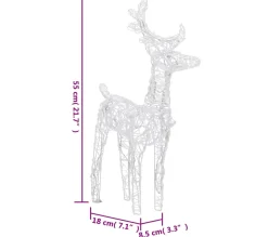 Fashion * Décoration De Noël Rennes Et Traineau 160 Led 130 Cm Acrylique