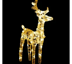 Best Sale * Décoration De Noël Rennes Et Traineau 160 Led 130 Cm Acrylique