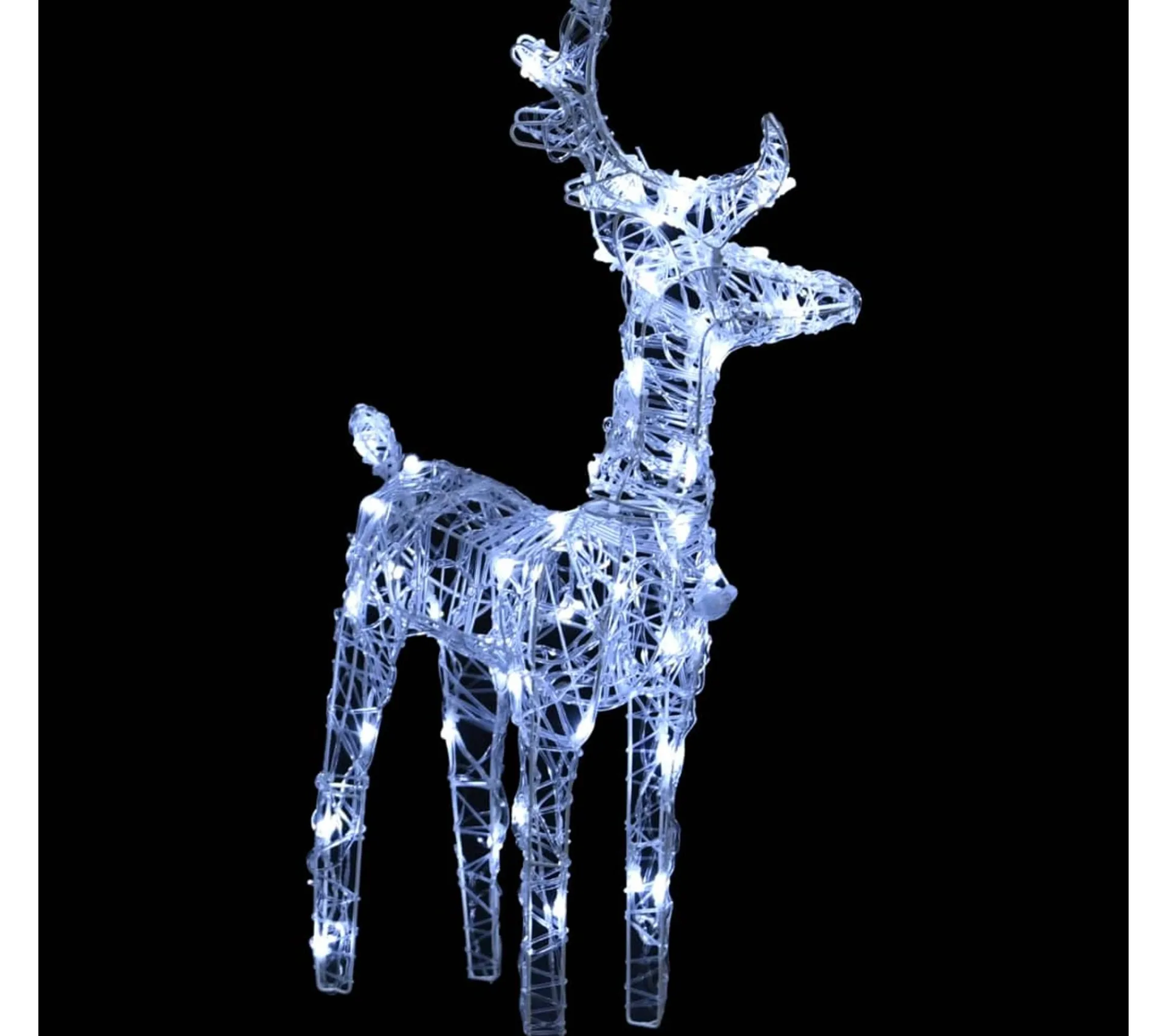 Sale * Décoration De Noël Rennes Et Traineau 160 Led 130 Cm Acrylique