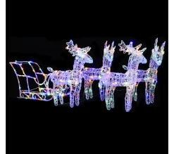 Shop * Décoration De Noël Rennes Et Traineau 280X28X55 Cm Acrylique