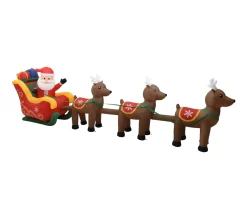 Best Sale * Décoration Gonflable De Pere Noël Et De Rennes Led 490 Cm
