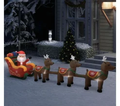 Best Sale * Décoration Gonflable De Pere Noël Et De Rennes Led 490 Cm