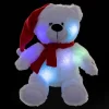 Hot * Décoration Lumineuse Led "Ours" 30Cm Blanc Et Rouge