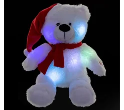 Hot * Décoration Lumineuse Led "Ours" 30Cm Blanc Et Rouge