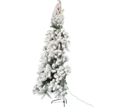 * Sapin Et Accessoire^Demi Sapin De Noël Led "Enneige" 225Cm Vert Et Blanc