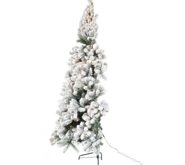* Sapin Et Accessoire^Demi Sapin De Noël Led "Enneige" 225Cm Vert Et Blanc