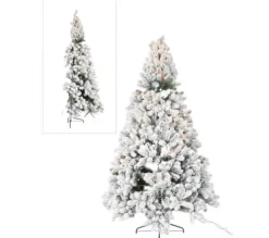 * Sapin Et Accessoire^Demi Sapin De Noël Led "Enneige" 225Cm Vert Et Blanc