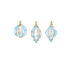 DOUCEUR D'INTERIEUR Guirlande Et Boule De Sapin^Douceur D'Interieur 3 Boules En Metal Et Velours Bleu Et Rouge