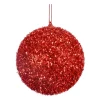 DOUCEUR D'INTERIEUR Guirlande Et Boule De Sapin^Douceur D'Interieur 1 Boule Polyfoam Décore Paillette Rouge
