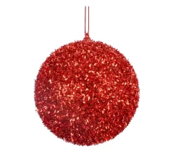 DOUCEUR D'INTERIEUR Guirlande Et Boule De Sapin^Douceur D'Interieur 1 Boule Polyfoam Décore Paillette Rouge