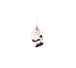 DOUCEUR D'INTERIEUR Guirlande Et Boule De Sapin^Douceur D'Interieur 2 Suspensions Pere Noël Et Sa Hotte Rose