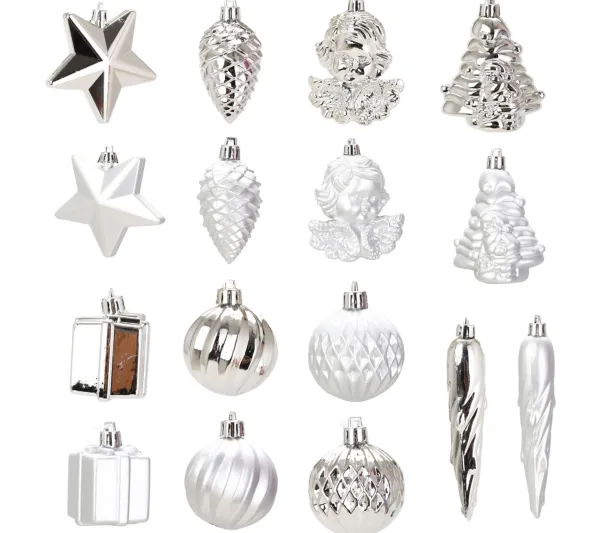 DOUCEUR D'INTERIEUR Guirlande Et Boule De Sapin^Douceur D'Interieur Kit De 16 Boules Et Décoration De Noël Argent