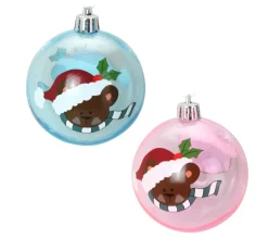 DOUCEUR D'INTERIEUR Guirlande Et Boule De Sapin^Douceur D'Interieur Set De 4 Boules Bleu Et Rose Ourson De Noël