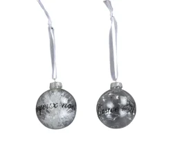 DOUCEUR D'INTERIEUR Guirlande Et Boule De Sapin^Douceur D'Interieur Set De Deux Boules Joyeux Noël Argente