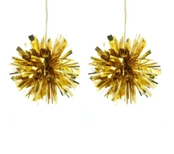 DOUCEUR D'INTERIEUR Guirlande Et Boule De Sapin^Douceur D'Interieur Set De 2 Pompons De Noël Dore