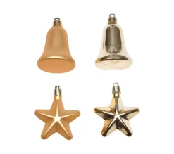 DOUCEUR D'INTERIEUR Guirlande Et Boule De Sapin^Douceur D'Interieur Set De 4 Décorations De Noël Cloches Et Etoiles Dore
