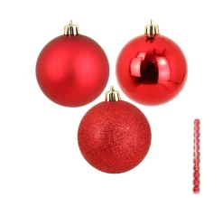 DOUCEUR D'INTERIEUR Guirlande Et Boule De Sapin^Douceur D'Interieur Set De 11 Boules De Noël Rouge