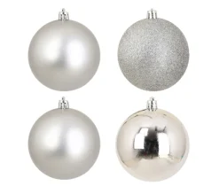 DOUCEUR D'INTERIEUR Guirlande Et Boule De Sapin^Douceur D'Interieur Set De 4 Boules Noël Argent 8 Cm